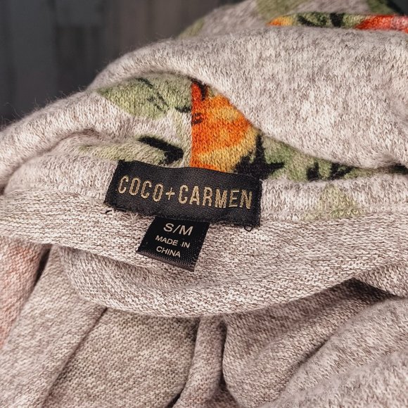 CoCo + Carmen Gray Floral Dress With Pockets Size Small/Medium - Picture 4 of 4